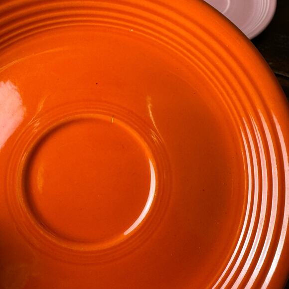 Fiesta FiestaWare Original Vintage & Post 1986 Set of 5 saucers Red Apricot Rose - Picture 7 of 13